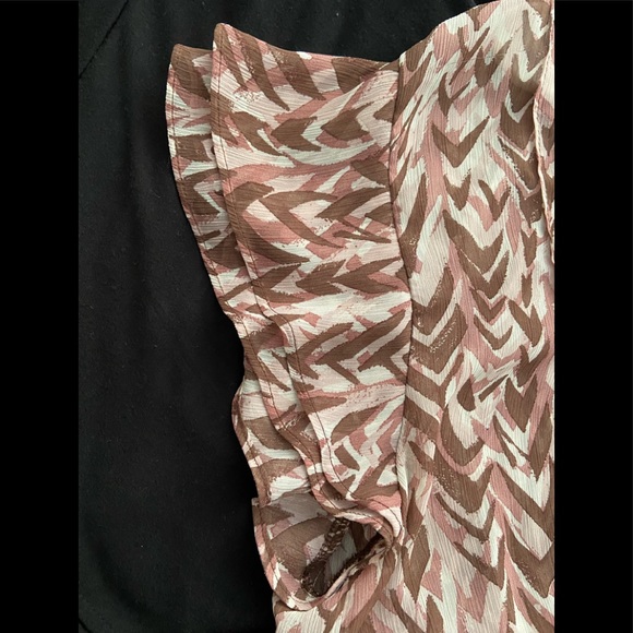 Sheer Button-up Neutral Multi-colored Blouse-XXL - Picture 3 of 4